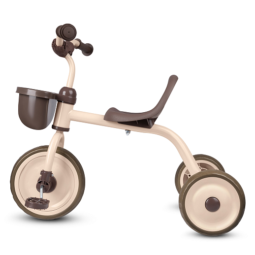 Детский трехколесный велосипед "CR" на пласт. колесах 8,5"/7 в/к.Корзинка спереди, мягкий бампер.  Цвет: коричневый в Джамбо Тойз #3