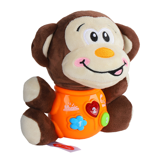 ТМ "Smart Baby" Развивающая мягкая игрушка "Обезьяна" цвет оранжевый, 17 звуков природы , сказок, ме в Джамбо Тойз #5