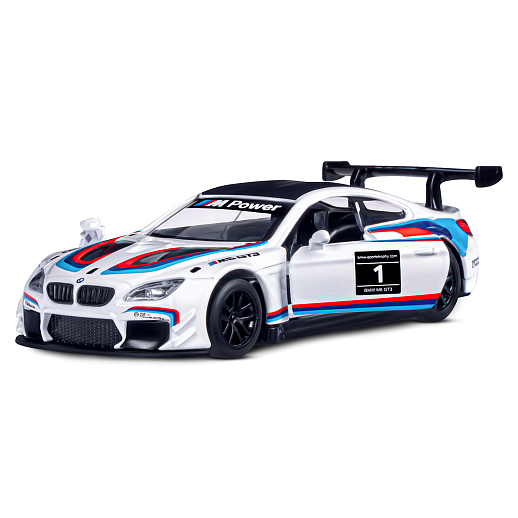 ТМ "Автопанорама" Машинка металлическая 1:44 BMW M6, белый, откр. двери, инерция, в/к 17,5*12,5*6,5 см в Джамбо Тойз #5