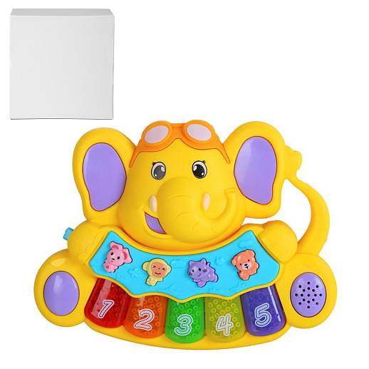 ТМ "Smart Baby" Пианино обучающее "Слоненок" цвет желтый, 36 звуков, мелодий, стихов, в/к 21,5x5,2x1 в Джамбо Тойз
