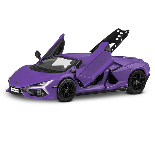 Игрушка для детей: Машинка металлическая, 1:24 Lamborghini, цвет фиолетовый, свет, звук, свободный ход колес, артикул JB1251761 в Джамбо Тойз #7