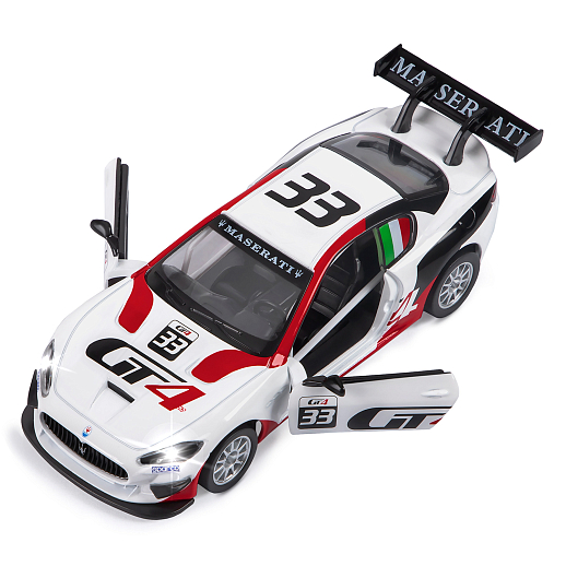 ТМ "Автопанорама" Машинка металл., 1:32 Maserati Gran Turismo MC GT4, белый, инерция, свет, звук, откр. двери, в/к 17,5*13,5*9 см в Джамбо Тойз #17