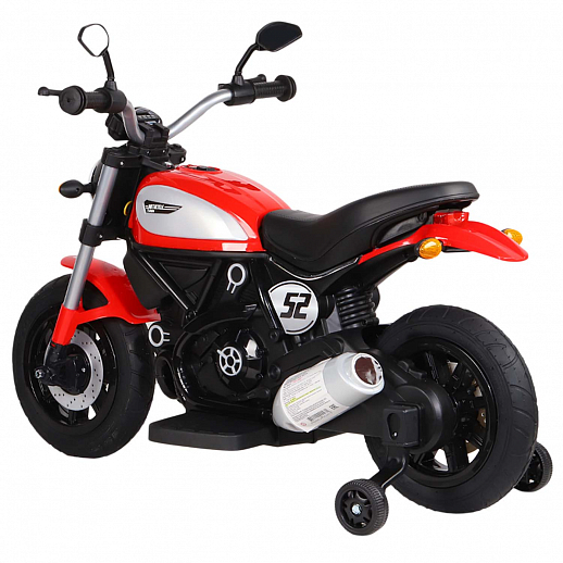 Мотоцикл двухколесный на аккум. 6V6AH*1,  2*15W, свет, звук, надувные колёса, красный, размер мотоцикла 107*53*72см. в Джамбо Тойз #13