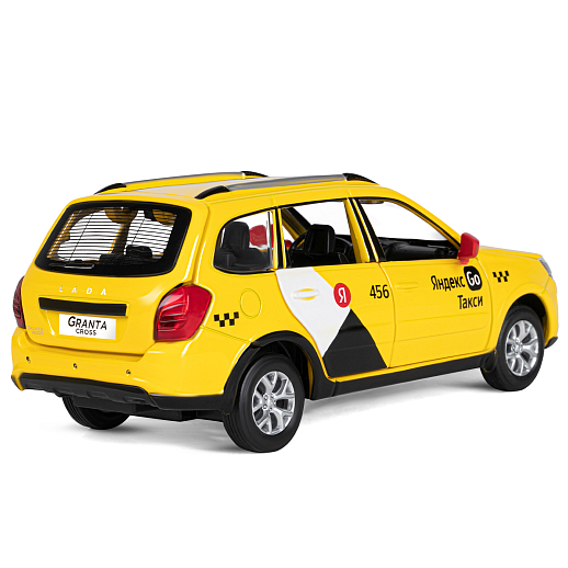 Машинка металлическая Яндекс Go, инерционная, коллекционная модель 1:24 LADA GRANTA CROSS, цвет желтый, открываются 4 двери, капот, багажник, свет, звук, в/к 24,5*12,5*10,5 см в Джамбо Тойз #11