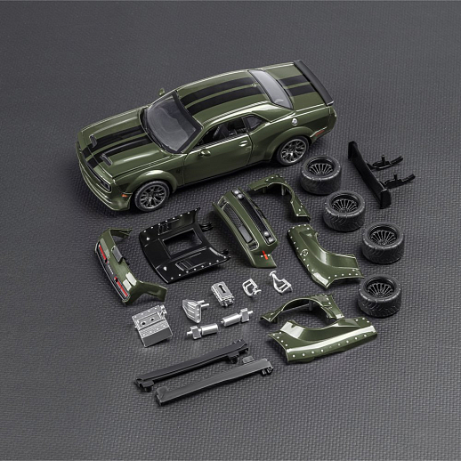 ТМ "Автопанорама" Машинка металлическая 1:36 2022 Dodge challenger SRT Jailbreak, зеленый, тюнинг, откр. двери, свободный ход колес, в/к 23,5*10*4 см в Джамбо Тойз #31