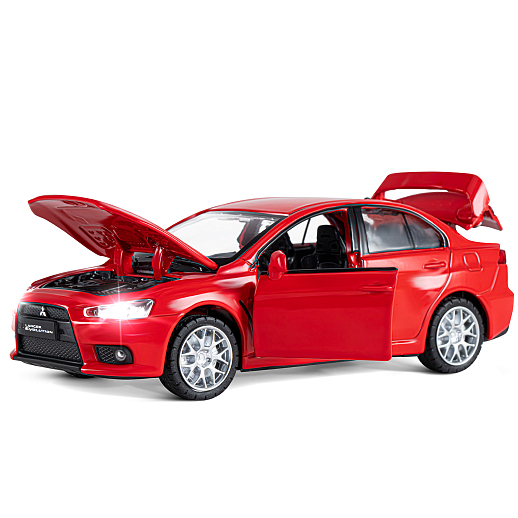 ТМ "Автопанорама" Машинка металлическая 1:32 Mitsubishi  Lancer Evolution, красный, откр. двери, капот и багажник, свет, звук, инерция,  в/к 17,5*12,5*6,5 см в Джамбо Тойз #5