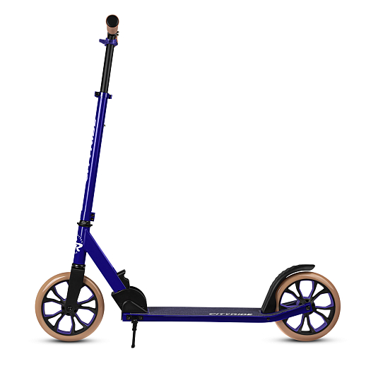 Двухколесный самокат CITYRIDE 200, ал. 50/50%, t-bar сталь, грипсы 135мм TPR, колеса PU 200/200, 86A, подножка, abec 9, сиреневый в Джамбо Тойз #6