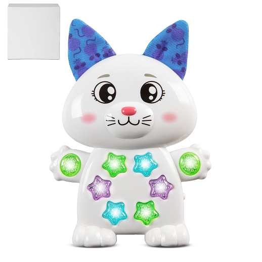 ТМ "Smart Baby" Развивающая игрушка "Котик" белый, Шаинский, чип, в б/к в Джамбо Тойз
