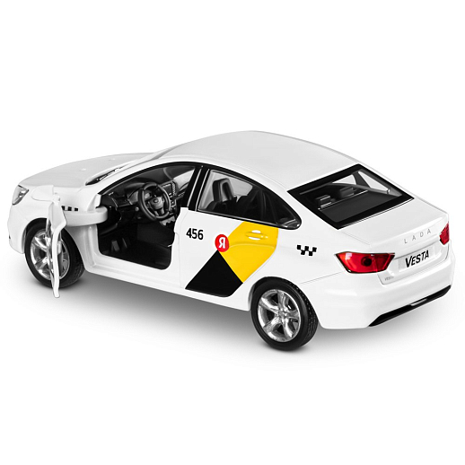 Яндекс Go Машинка металлическая 1:43 Lada Vesta, белый, инерция, откр. двери, 17,5*12,5*6,5 см в Джамбо Тойз #7