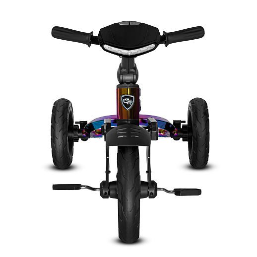 Детский трехколесный велосипед с ручкой CITY-RIDE LUNAR. Поворотное сиденье 360, складная крыша D600, подножки, надувные колеса 12/10, фара в Джамбо Тойз #7