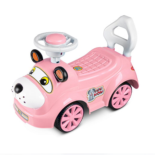 ТМ "Компания Друзей" Каталка Толокар "Собачка" розовая сигнал на руле, в/к 27х27х55 см в Джамбо Тойз