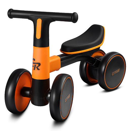 Беговел CITYRIDE, рама сталь, колеса пластик, музыка Шаинского, свет, оранжевый-черный, в/к в Джамбо Тойз #3