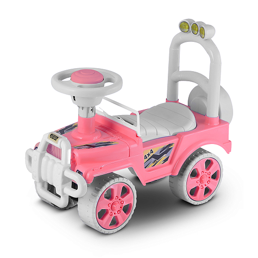 ТМ "Компания Друзей" Каталка Толокар "Внедорожник" розовый сигнал на руле, в/к 55х45х24 см в Джамбо Тойз