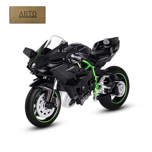 ТМ "Автопанорама" Мотоцикл металл.1:12 KAWASAKI Ninja H2R, черн., св. ход колес, в/к 22,6*12,7*7,2 см в Джамбо Тойз