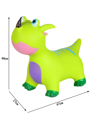 Животное-прыгун "Динозавр" со звуком, 1400г, ПВХ, цвет зеленый, 40*30*50 см в Джамбо Тойз #5