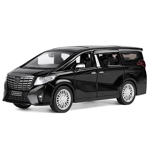 ТМ "Автопанорама" Машинка металлическая, 1:29, Toyota Alphard, черный, откр. передние и боковые двери, багажник, свет, звук, инерция, в/к 19*9*7 см в Джамбо Тойз #14