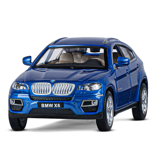 ТМ "Автопанорама" Машинка металлическая 1:32 BMW X6, синий, свет, звук, откр. двери, капот и багажник, инерция, в/к 17,5*13,5*9 см в Джамбо Тойз #5