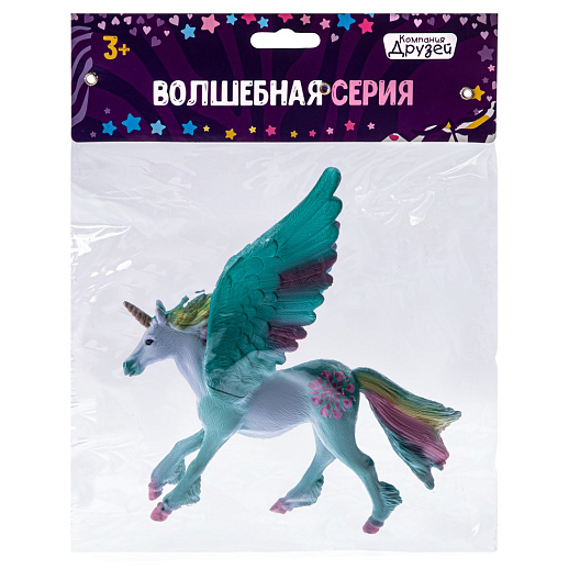 ТМ "КОМПАНИЯ ДРУЗЕЙ", серия "Животные планеты Земля", игрушка "Пегас", голубой, в/п 18*4,3*10,8 см в Джамбо Тойз #5