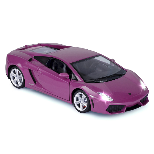 ТМ "Автопанорама" Машинка металлическая 1:24 Lamborghini Gallardo, розовый, откр. двери и багажник, свет, звук, свободный ход колес, в/к 24,5*12,5*10,5 см в Джамбо Тойз #14