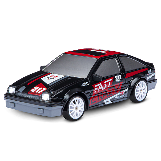 Машинка скоростная для дрифта на радиоуправлении AUTODRIVE, 1:24 2.4G, 4WD, 4 канала: вперед/назад, повороты, сменные шины, свет, с зарядкой, цвет черный, в/к 24,1х10,3х23,7 см в Джамбо Тойз #13