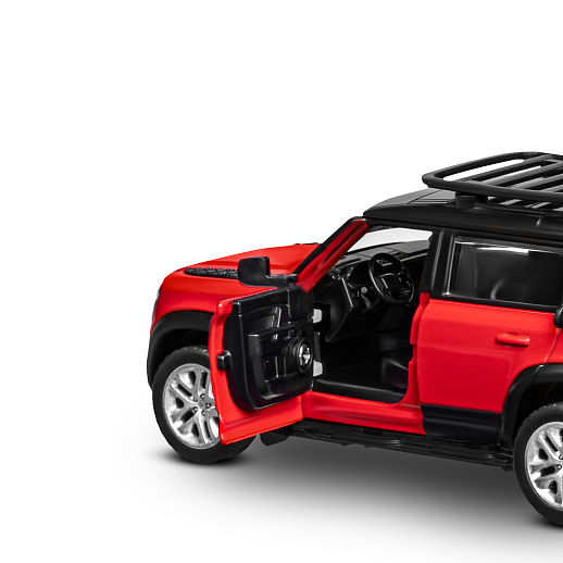 Машинка металлическая 1:43 2020 Land Rover Defender 110, красный, тюнинг, откр. двери, свободный ход колес, в/к 23,5*10*4 см в Джамбо Тойз #13