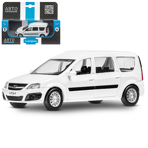 ТМ "Автопанорама" Машинка металлическая 1:43, LADA LARGUS белая, откр. 2 двери., инерция в Джамбо Тойз