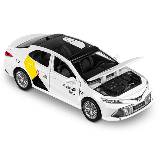Яндекс Go машинка металлическая, 1:34 Toyota Camry, цвет белый, инерция, свет, озвучено Алисой, откр. двери, в/к 17,5*13,5*9 см в Джамбо Тойз #15