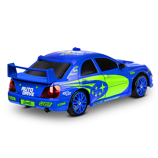 Машинка скоростная для дрифта на радиоуправлении AUTODRIVE, 1:24 2.4G, 4WD, 4 канала: вперед/назад, повороты, сменные шины, свет, с зарядкой, цвет синий, в/к 24,1х10,3х23,7 см в Джамбо Тойз #3