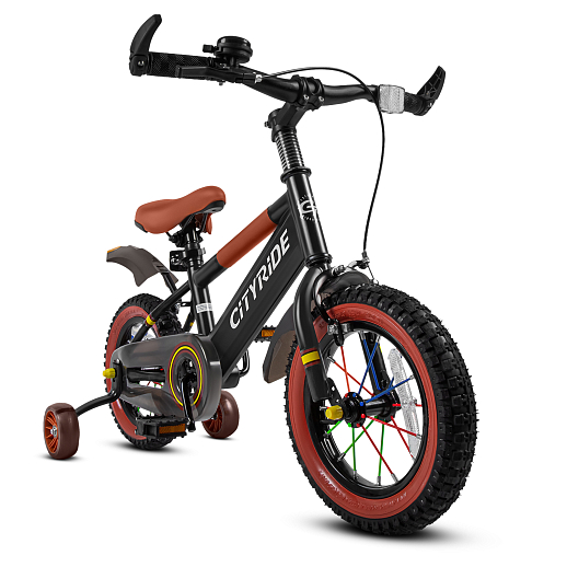 Велосипед двухколёсный CITYRIDE, модель CR-B2-07F52, колеса 12", рама сталь, колеса сталь, балансирные колеса со светом, маячок в заднем крыле, цвет чёрный в Джамбо Тойз #6