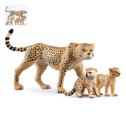 ТМ "КОМПАНИЯ ДРУЗЕЙ", серия "Животные планеты Земля", набор животных "Леопарды ", 3 шт, в/п в Джамбо Тойз