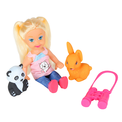 Кукла в зоопарке с животными и биноклем в комплекте, в/к 13,5*4,9*16,5 см в Джамбо Тойз #4