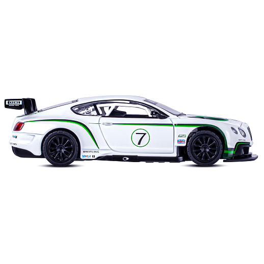 ТМ "Автопанорама" Машинка металлическая 1:32 Bentley Continental GT3, белый, свет, звук, откр. двери и капот, инерция, в/к 17,5*13,5*9 см в Джамбо Тойз #8