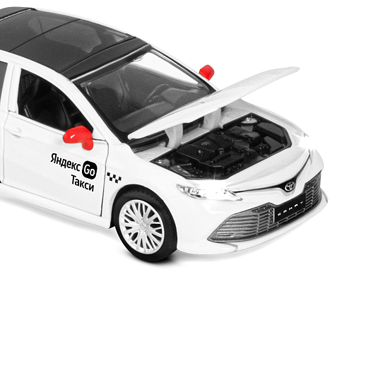 Яндекс Go машинка металлическая, 1:34 Toyota Camry, цвет белый, инерция, свет, озвучено Алисой, откр. двери, в/к 17,5*13,5*9 см в Джамбо Тойз #19