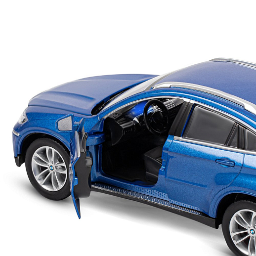 ТМ "Автопанорама" Машинка металлическая 1:26 BMW X6, синий, откр. двери, капот и багажник, свет, звук, свободный ход колес, в/к 24,5*12,5*10,5 см в Джамбо Тойз #14
