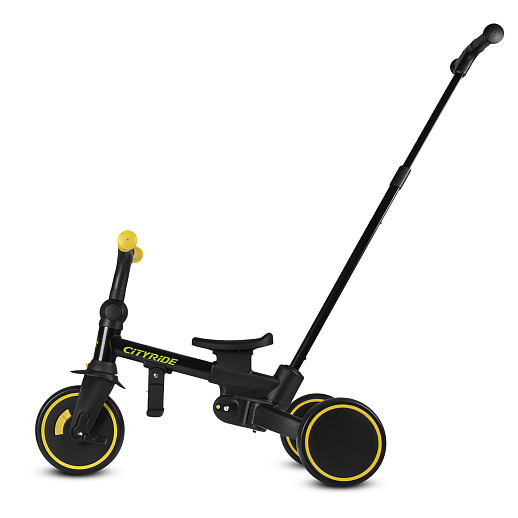 Детский трехколесный велосипед "CITYRIDE". Рама алюминий, может трансформироваться, подножки, колеса 8/7 EVA, капюшон, род. ручка,  персиковый в Джамбо Тойз #7