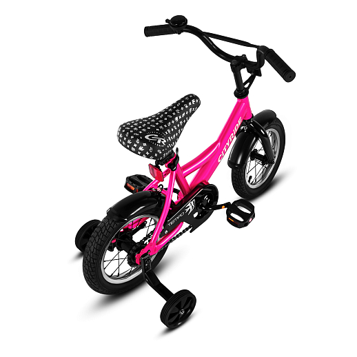 Детский велосипед "City-Ride Tempo" -рама сталь, диски сталь 12", покрышки 2,125, задние ножные тормоза, без переднего тормоза, звоночек, крылья пластик, страховочные колеса в Джамбо Тойз #2