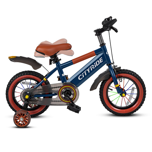 Велосипед двухколёсный CITYRIDE, модель CR-B2-07F52, колеса 12", рама сталь, колеса сталь, балансирные колеса со светом, маячок в заднем крыле, цвет синий в Джамбо Тойз #3