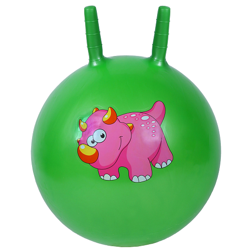 Мяч-прыгун детский, 45CM с рожками,  1 цвет, 350 г, ПВХ, Зеленый. Дино микс в Джамбо Тойз