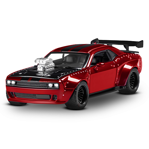 ТМ "Автопанорама" Машинка металлическая 1:36 2022 Dodge challenger SRT Jailbreak, красный, тюнинг, откр. двери, свободный ход колес, в/к 23,5*10*4 см в Джамбо Тойз #4
