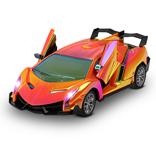 Р/У машинка 1:24,5 каналов,двери откр. с пульта,свет,цвет оранжевый бензин,в/к 30,3х7,7х12см в Джамбо Тойз #9