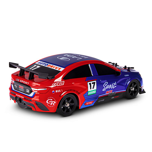 AUTODRIVE Р/У Машина для дрифта LADA Vesta с паром,1:16,2.4GHz,4WD,запасн.колеса 4шт.,свет,с аккум,в/к 31*15*15см в Джамбо Тойз #13