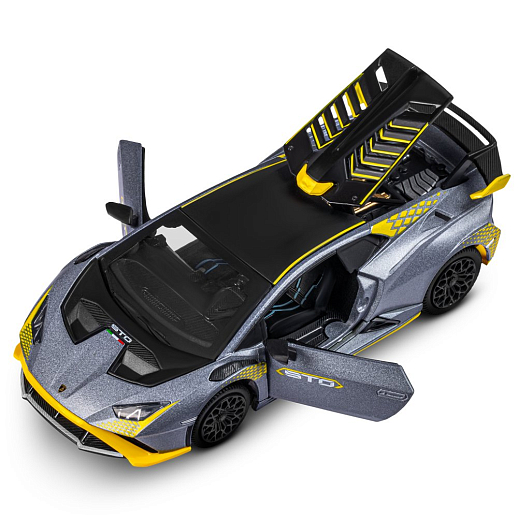 ТМ "Автопанорама" Машинка металлическая, 1:32 Lamborghini STO, серый глянец, откр. двери и багажник, свет, звук, инерция, в/к 17,5*12,5*6,5 см в Джамбо Тойз #14
