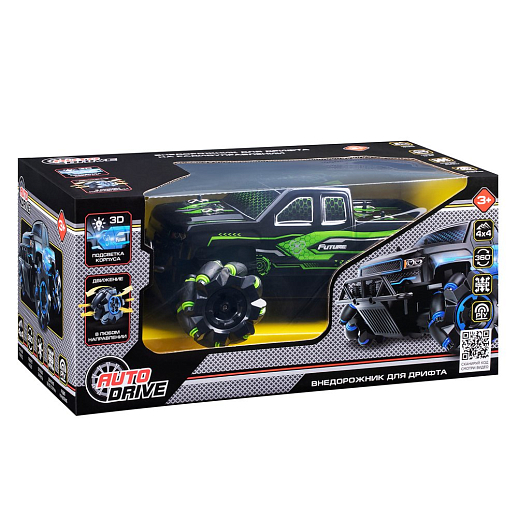 AUTODRIVE Р/У внедорожник, 3D-подсветка, М1:15, 2.4GHz, 4канала, движение боком, вращение 360, в/к 32,5*18*15,5см в Джамбо Тойз #8