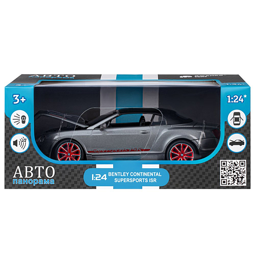 ТМ "Автопанорама" Машинка металлическая 1:24 Bentley Continental Supersports ISR, серый металлик, откр. двери, капот и багажник, свет, звук, свободный ход колес, в/к 24,5*12,5*10,5 см в Джамбо Тойз #3