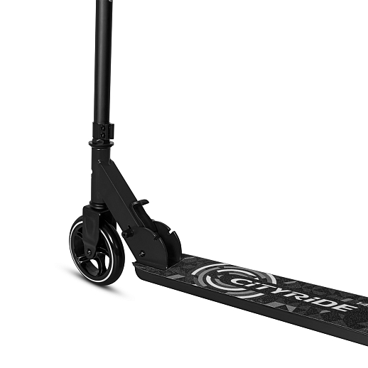 Двухколесный самокат CITYRIDE 145MM PU; алюминий/сталь порошковое покрытие; заниженная дека 52*10,5СМ, без амортизатора; руль 79-89СМ. Тормоз - сталь, подшипники: Abec-9, грипсы резина 100мм. в Джамбо Тойз #5