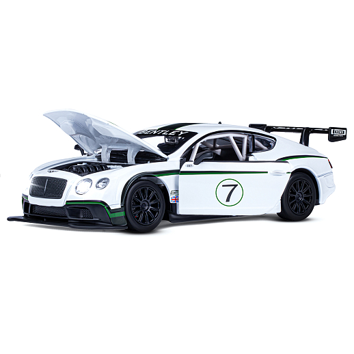 ТМ "Автопанорама" Машинка металл 1:24 Bentley Continental GT3 Concept, белый, свободный ход колес, откр. двери, капот, свет, звук, в/к 24,5*12,5*10,5 см в Джамбо Тойз #6