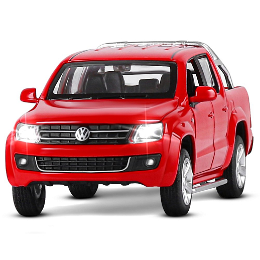ТМ "Автопанорама" Машинка металлическая 1:30 Volkswagen Amarok, красный, свет, звук, откр. двери, капот и дверка багажника, инерция, в/к 20*10*11 см в Джамбо Тойз #6