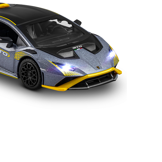 ТМ "Автопанорама" Машинка металлическая, 1:32 Lamborghini STO, серый глянец, откр. двери и багажник, свет, звук, инерция, в/к 17,5*12,5*6,5 см в Джамбо Тойз #21