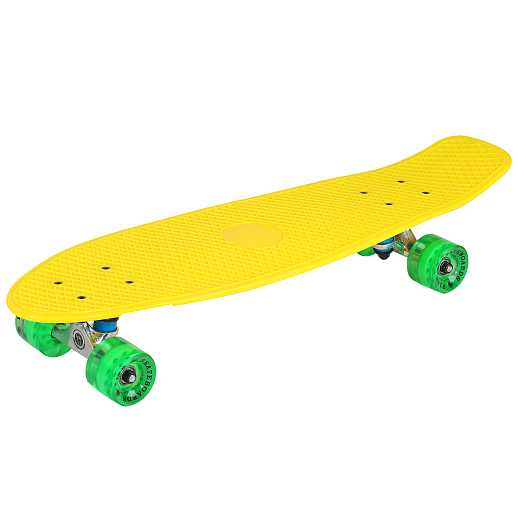 Скейтборд Fish жёлтый,  размер 27"*6", колеса: 59*43мм  78А, PU, ABEC-7 в Джамбо Тойз