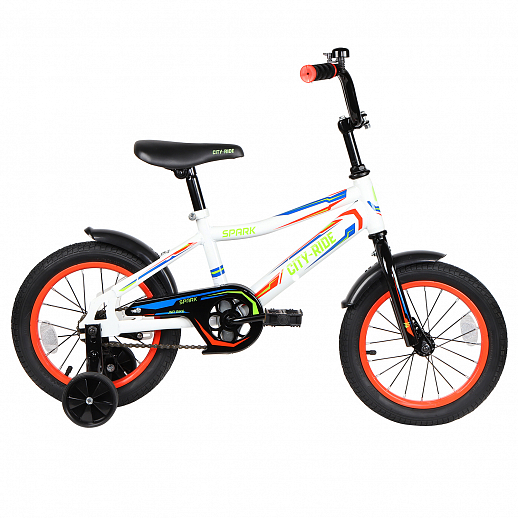 Детский велосипед City-Ride Spark , рама сталь , диск 14 сталь , цвет Белый в Джамбо Тойз